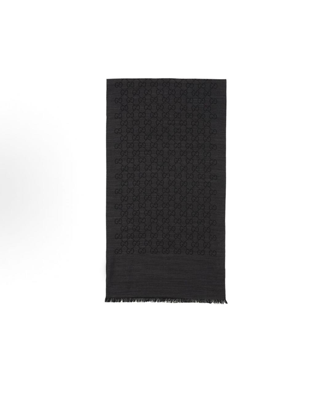 GUCCI Серый шерстяной платок, фото 8