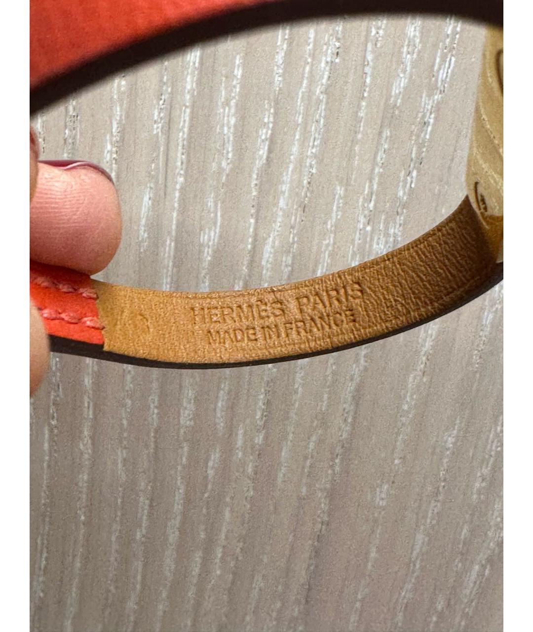 HERMES Красный кожаный браслет, фото 4
