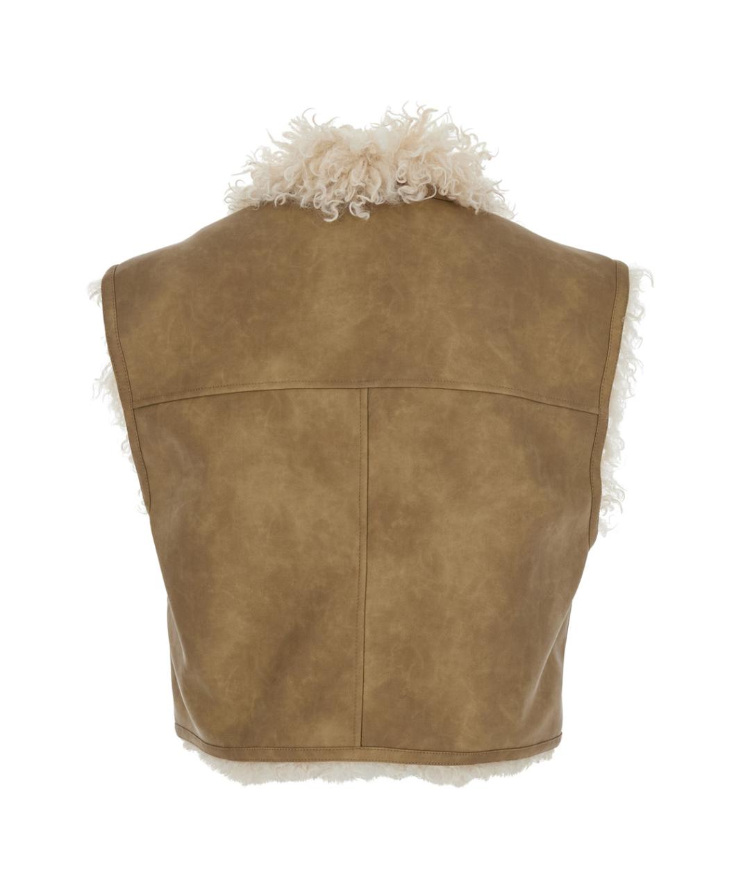 ISABEL MARANT Бежевый меховой жилет, фото 2