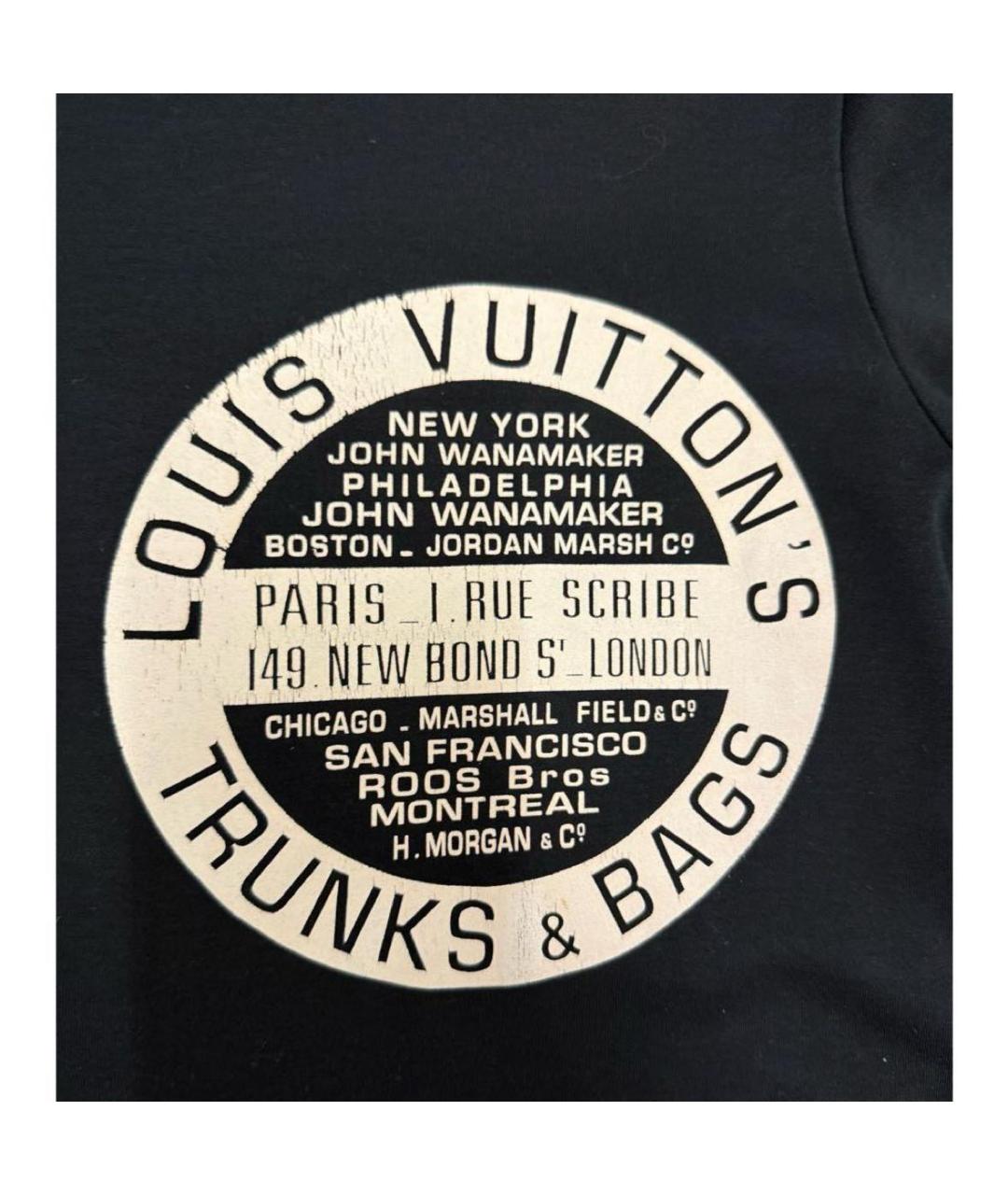 LOUIS VUITTON Черная хлопковая футболка, фото 2