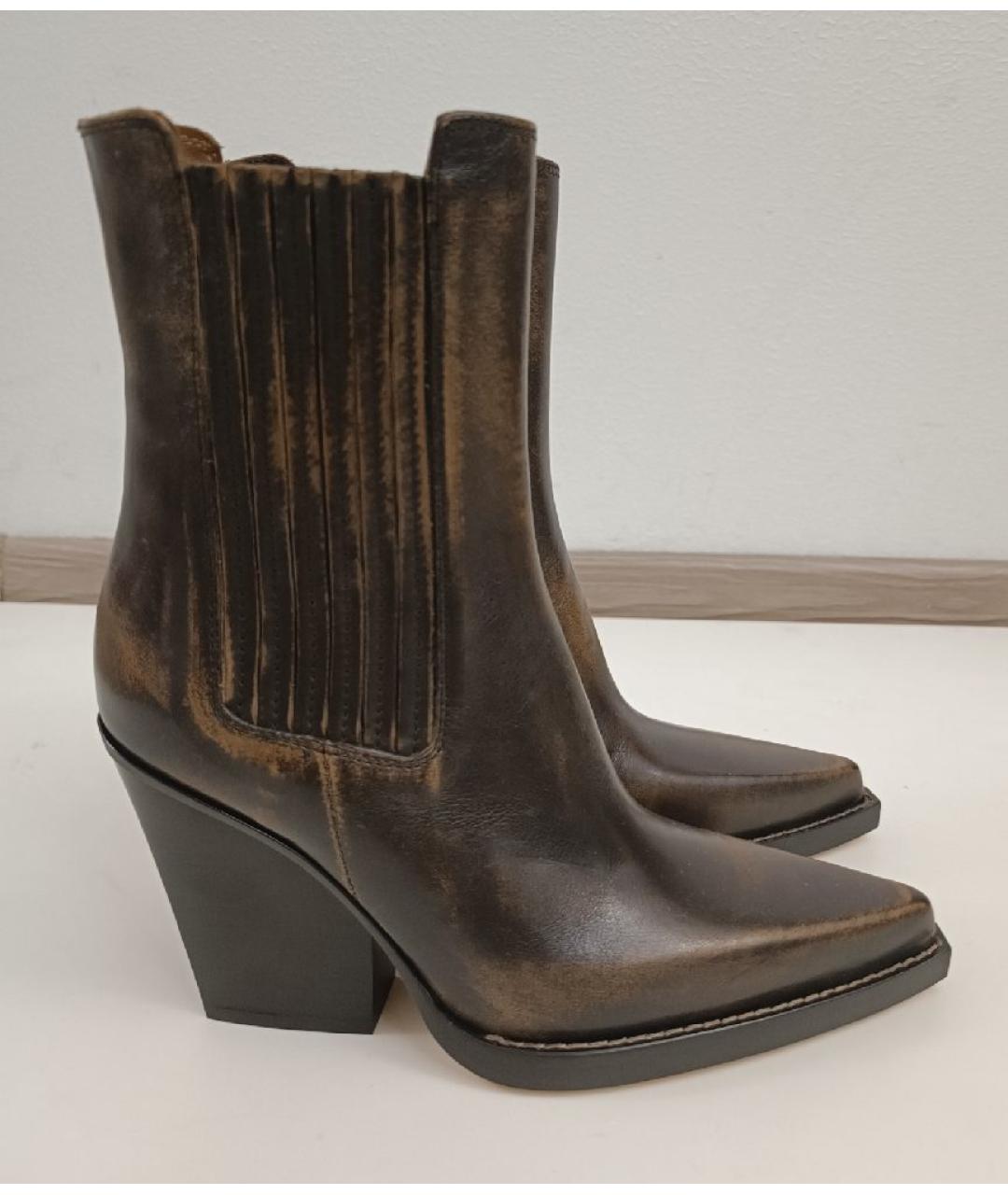 PARIS TEXAS Коричневые кожаные полусапоги, фото 5