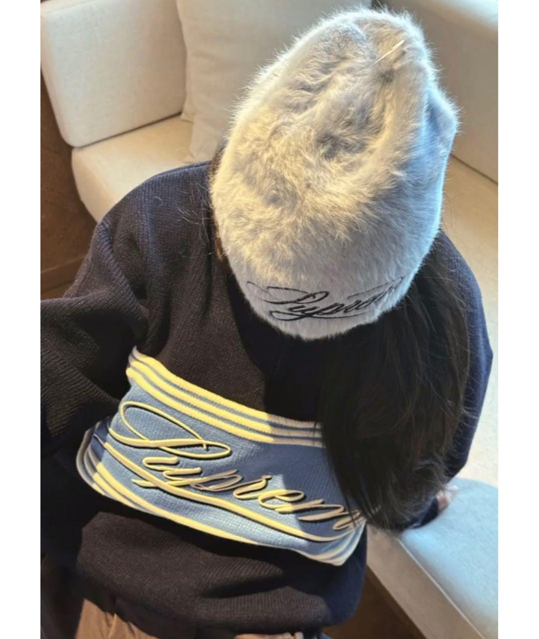 SUPREME Голубая шапка, фото 3