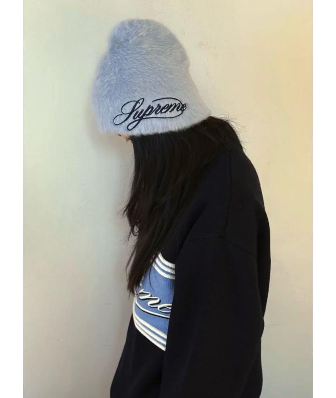 SUPREME Голубая шапка, фото 6