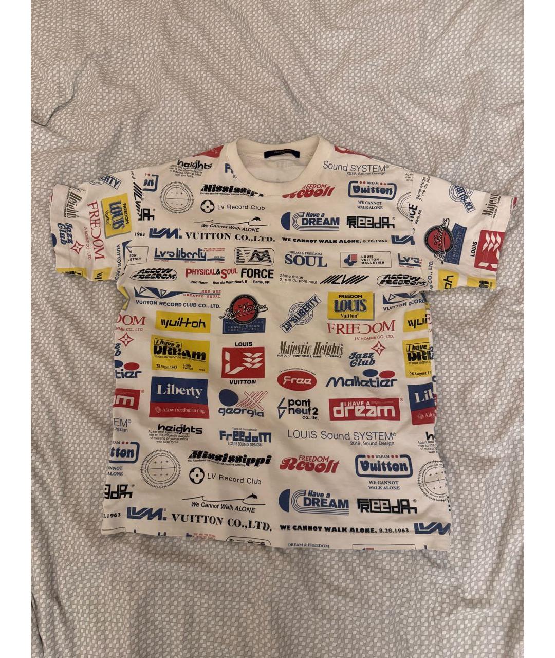 LOUIS VUITTON Белая хлопковая футболка, фото 5