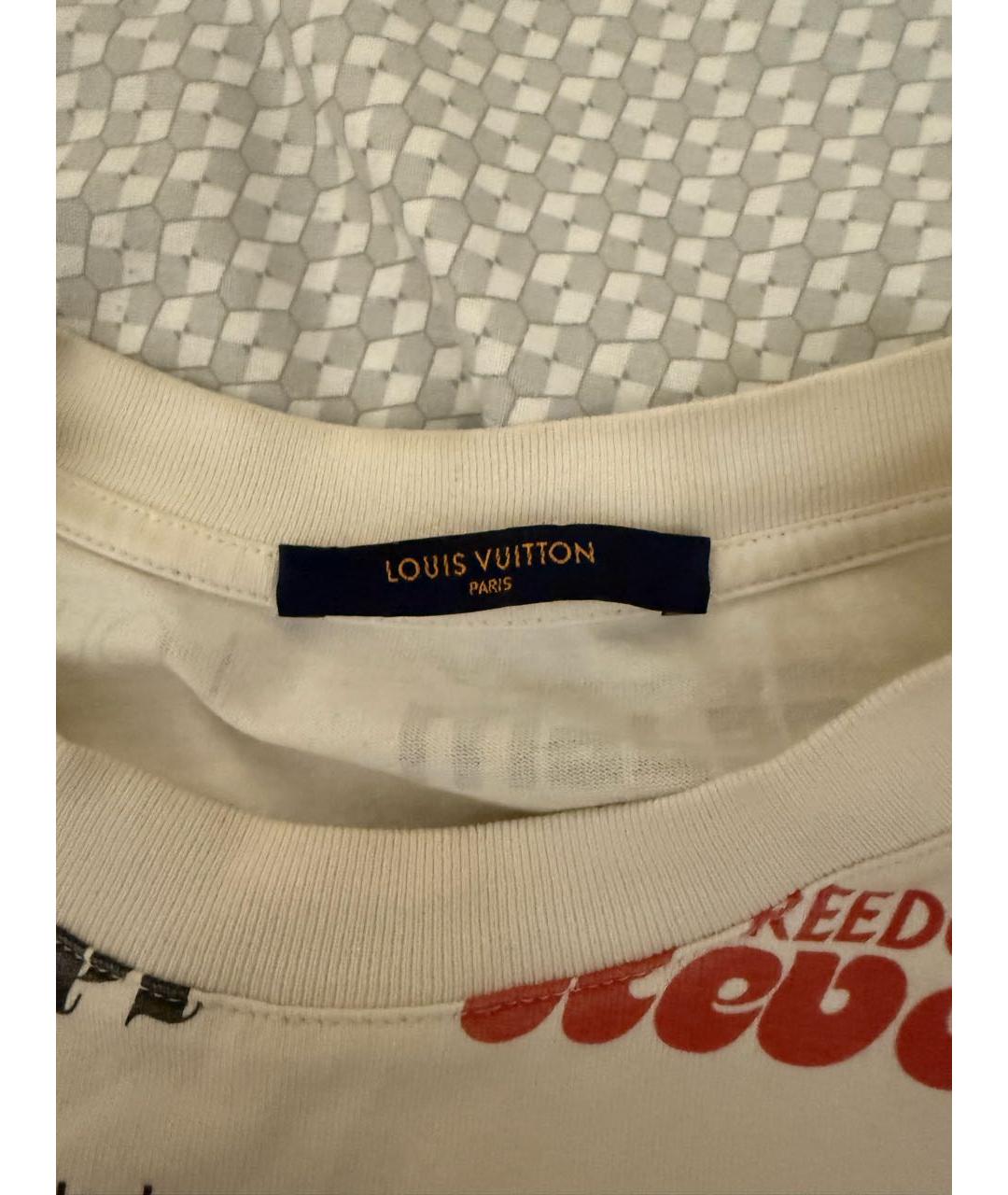 LOUIS VUITTON Белая хлопковая футболка, фото 3