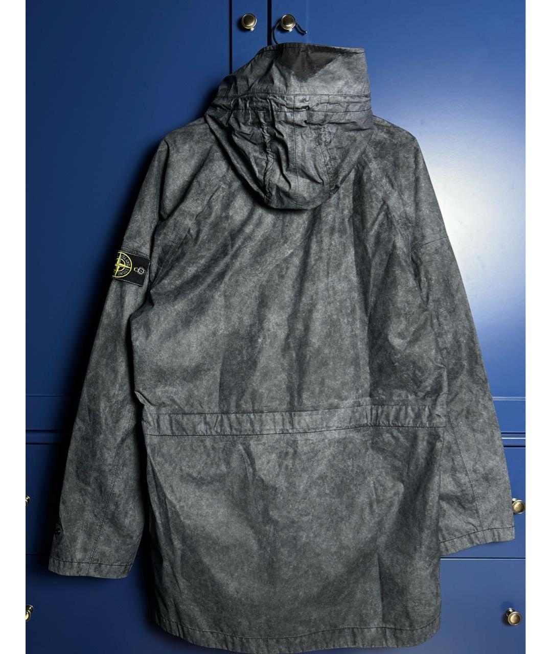 STONE ISLAND Серый полиэстеровый тренч / плащ, фото 2