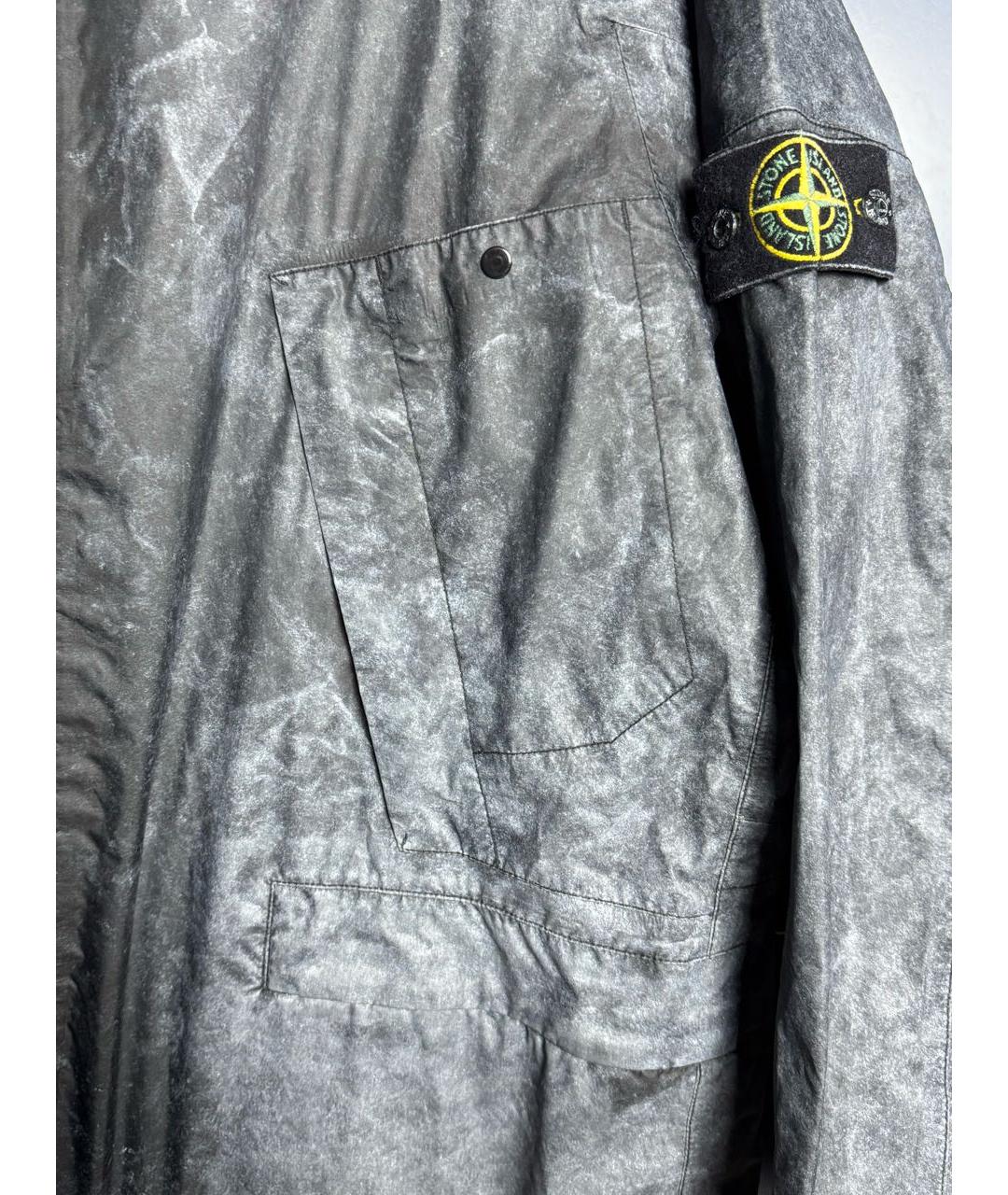 STONE ISLAND Серый полиэстеровый тренч / плащ, фото 3