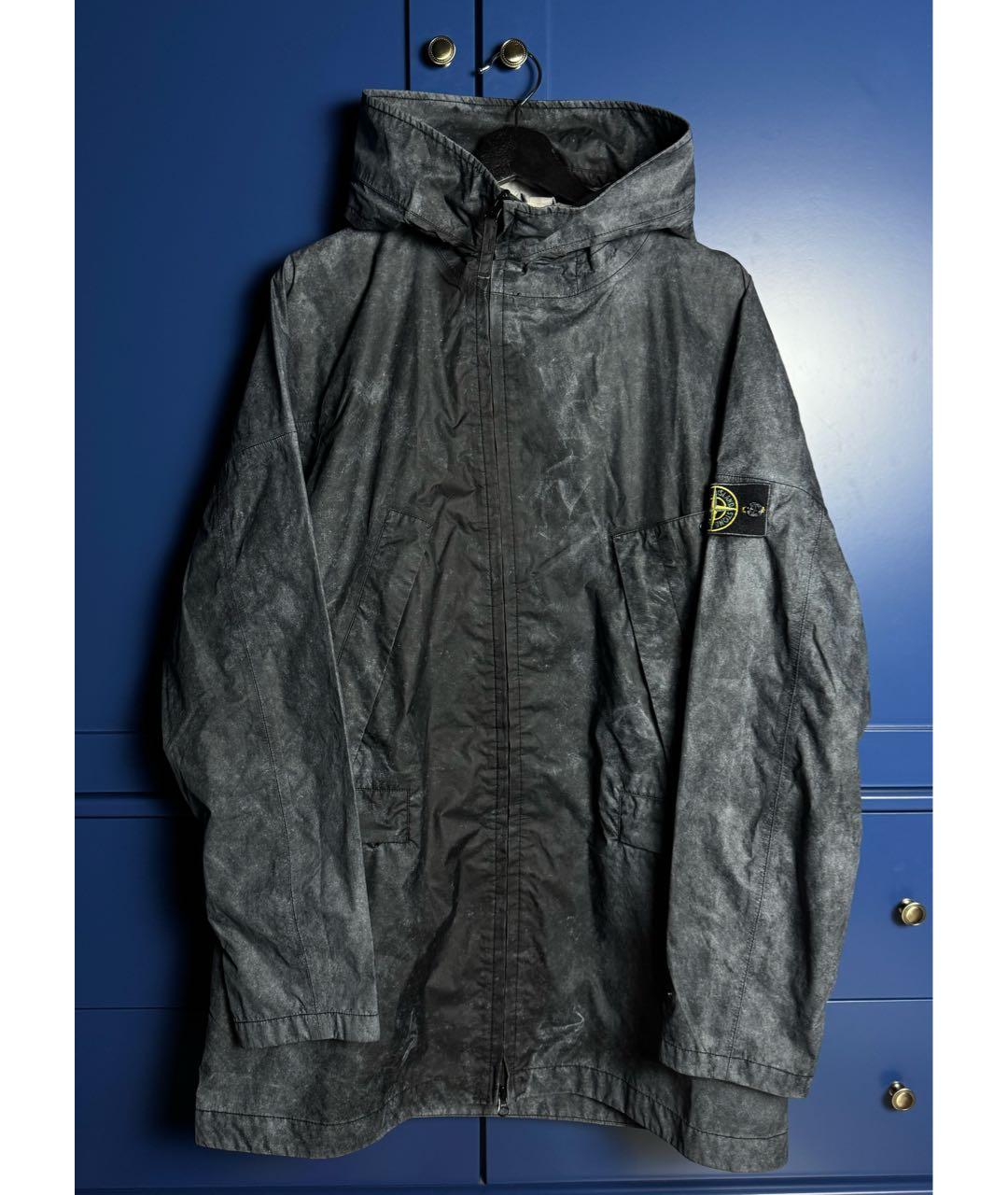 STONE ISLAND Серый полиэстеровый тренч / плащ, фото 9