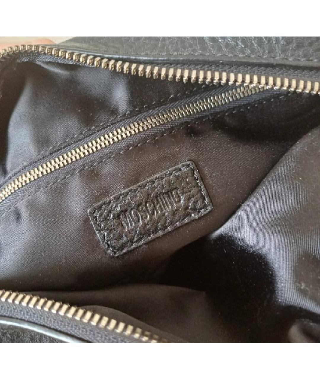 MOSCHINO Черная кожаная сумка через плечо, фото 7