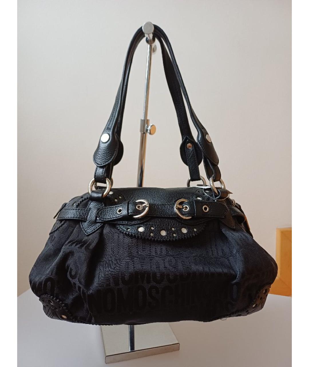 MOSCHINO Черная кожаная сумка через плечо, фото 10