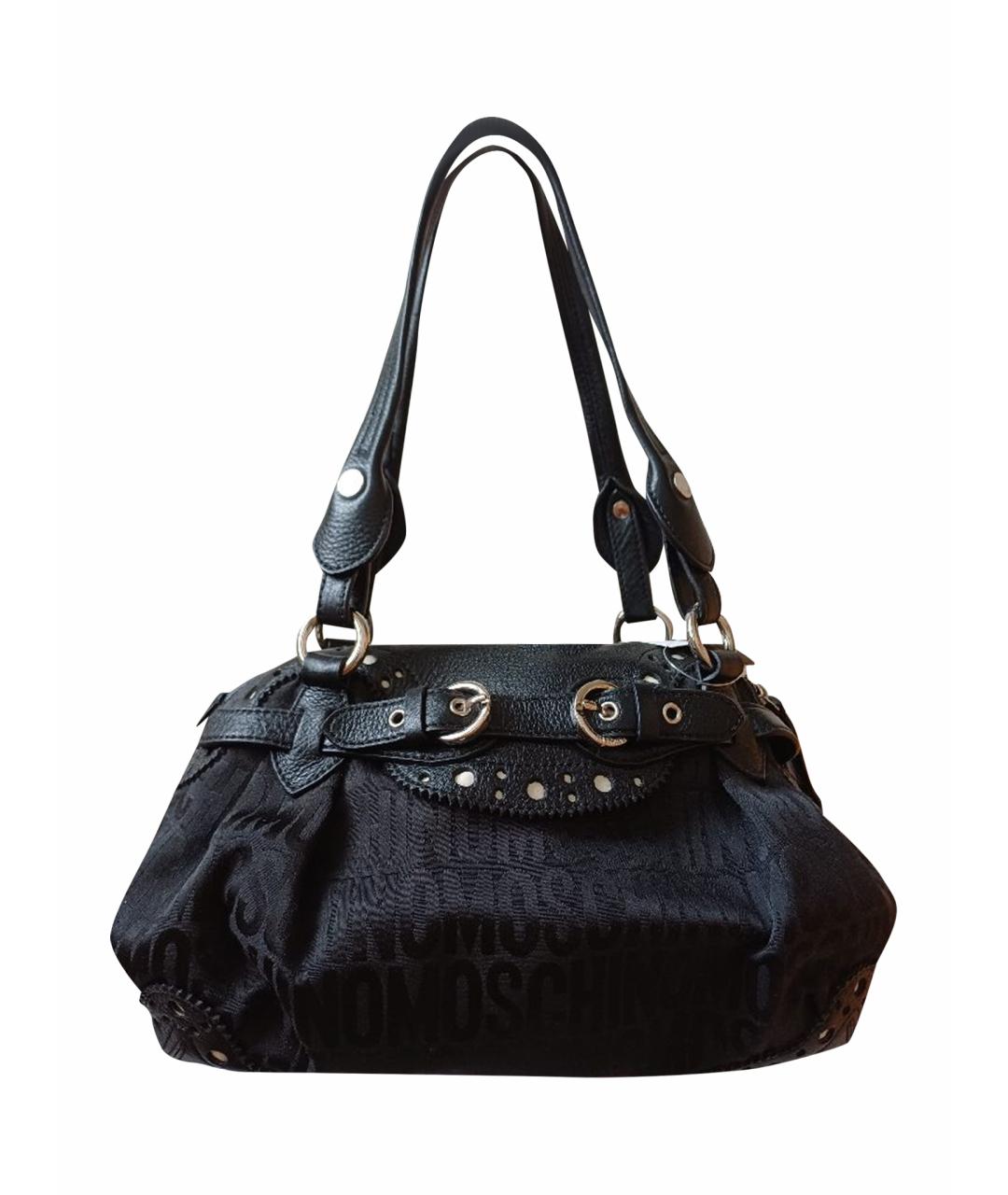 MOSCHINO Черная кожаная сумка через плечо, фото 1