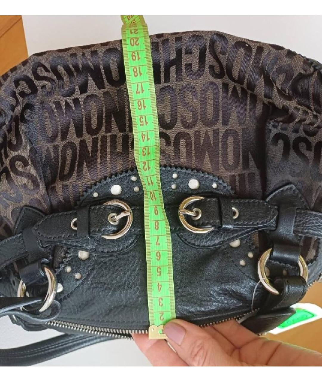 MOSCHINO Черная кожаная сумка через плечо, фото 9