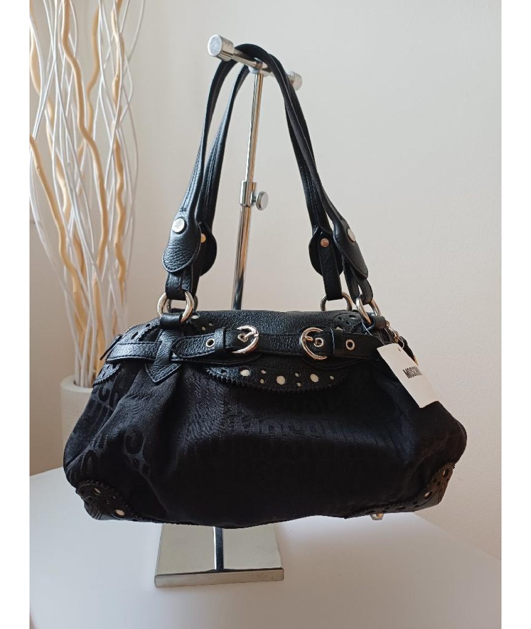 MOSCHINO Черная кожаная сумка через плечо, фото 2