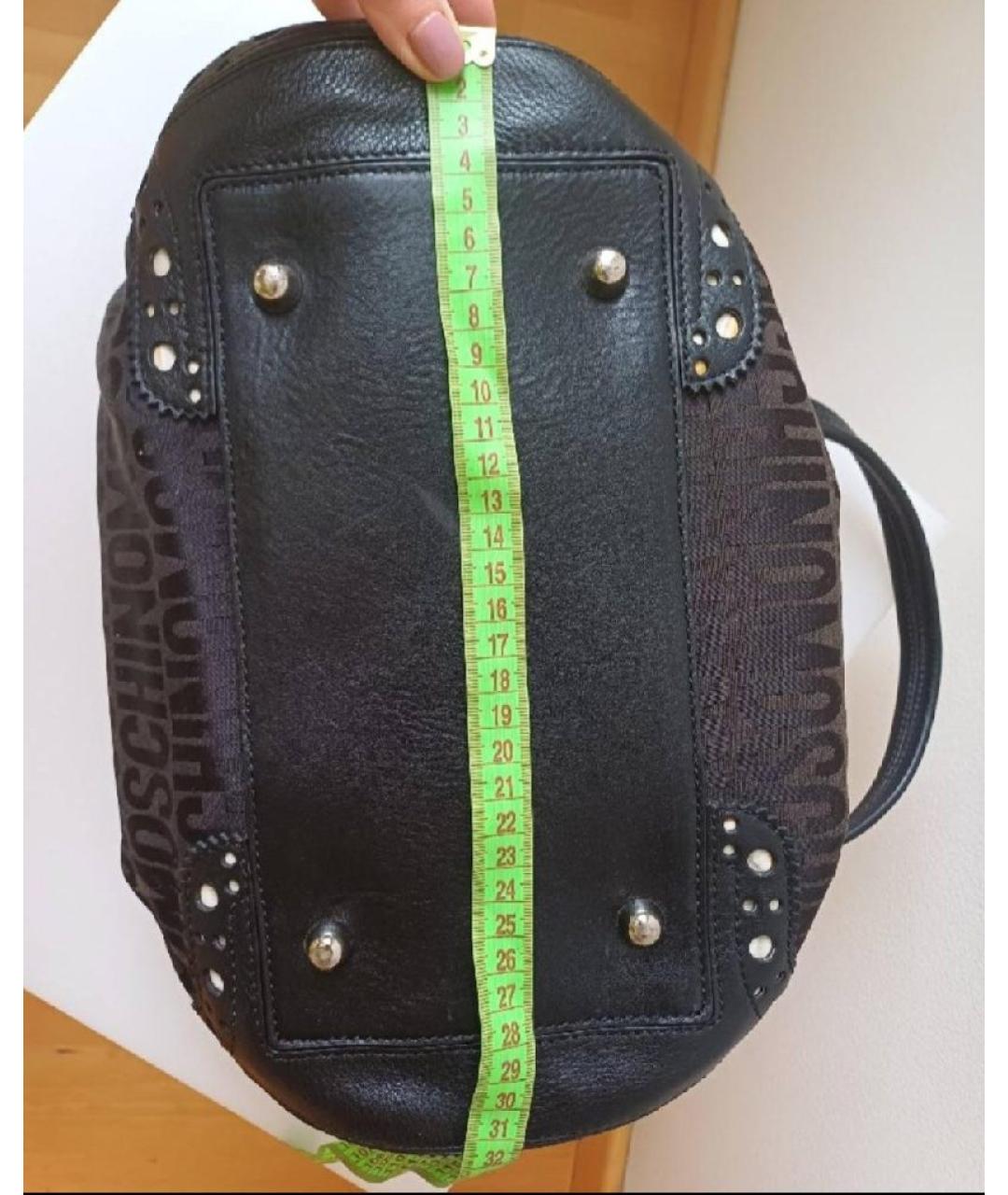 MOSCHINO Черная кожаная сумка через плечо, фото 8