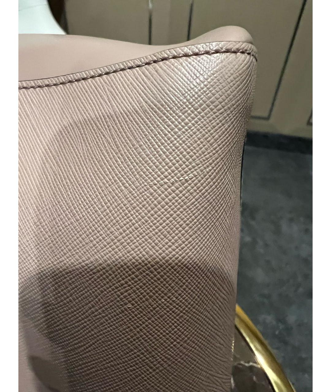 PRADA Розовая кожаная сумка с короткими ручками, фото 8