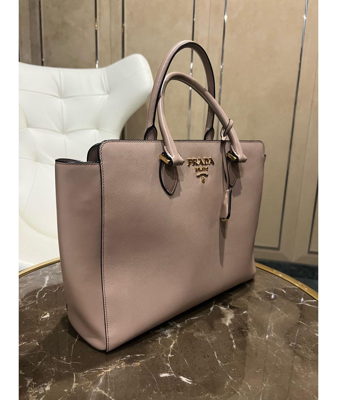 PRADA Розовая кожаная сумка с короткими ручками, фото 2