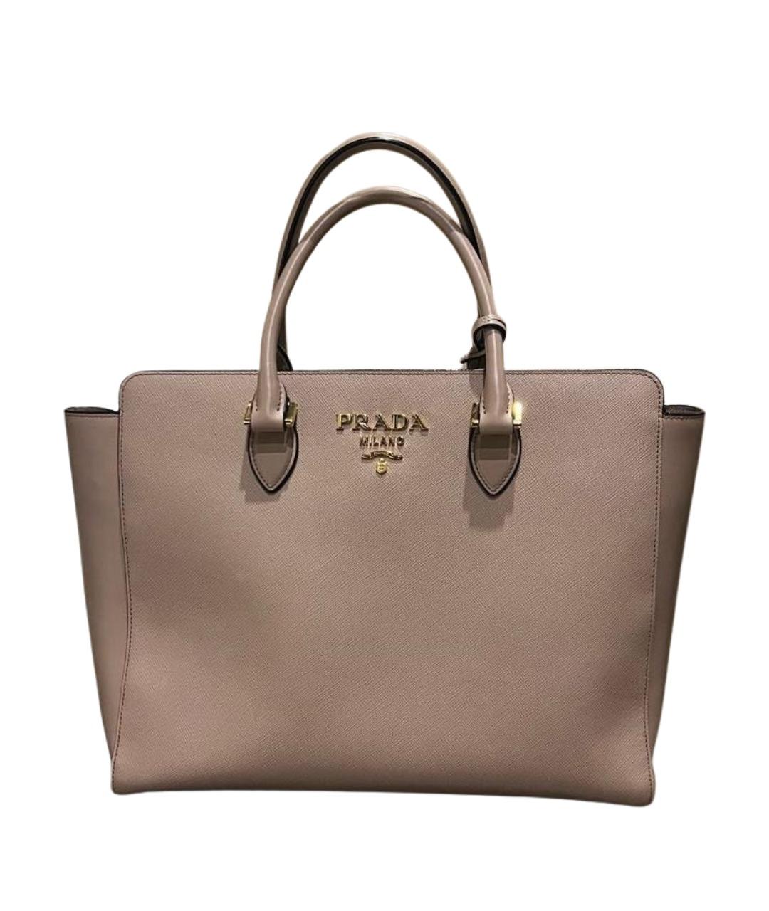 PRADA Розовая кожаная сумка с короткими ручками, фото 1