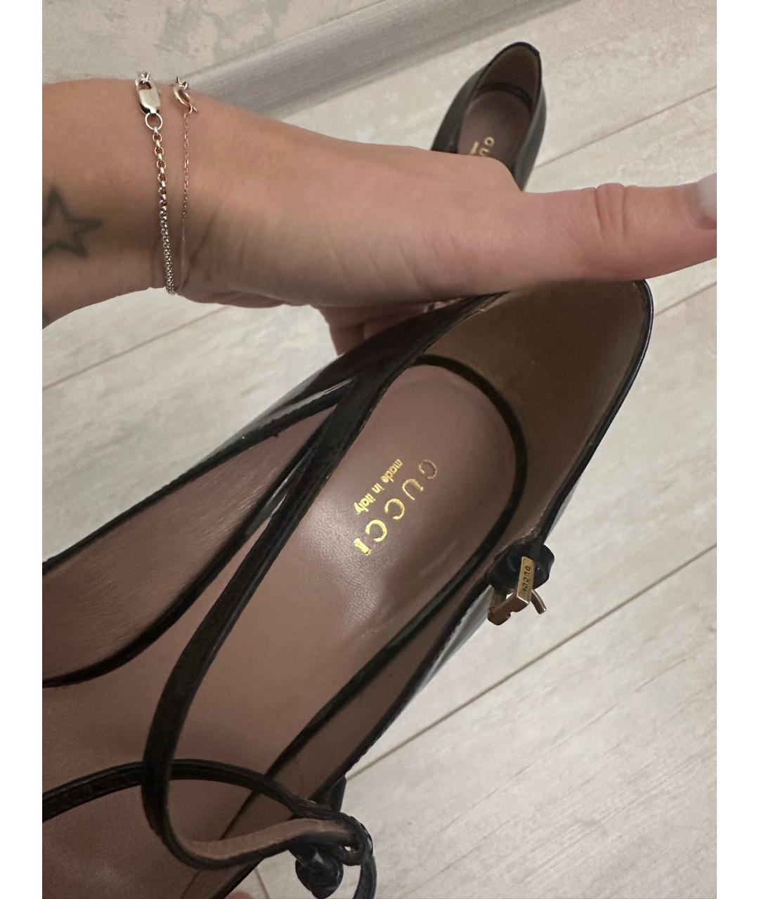 GUCCI Черные туфли из лакированной кожи, фото 5