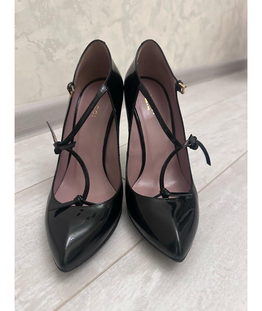 GUCCI Черные туфли из лакированной кожи, фото 2