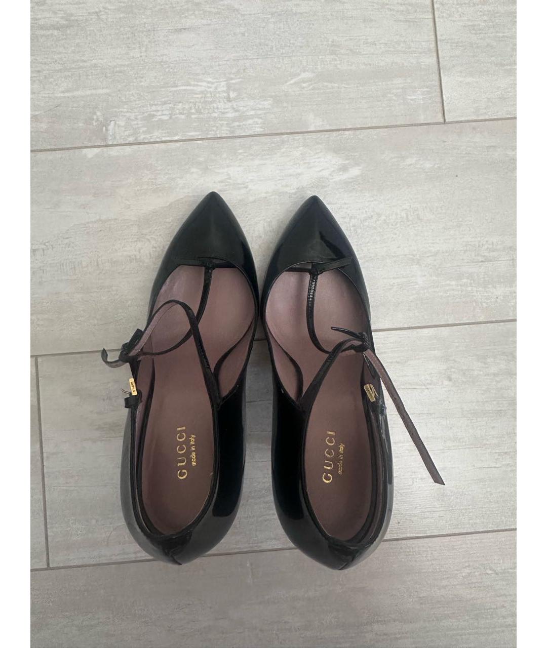 GUCCI Черные туфли из лакированной кожи, фото 3