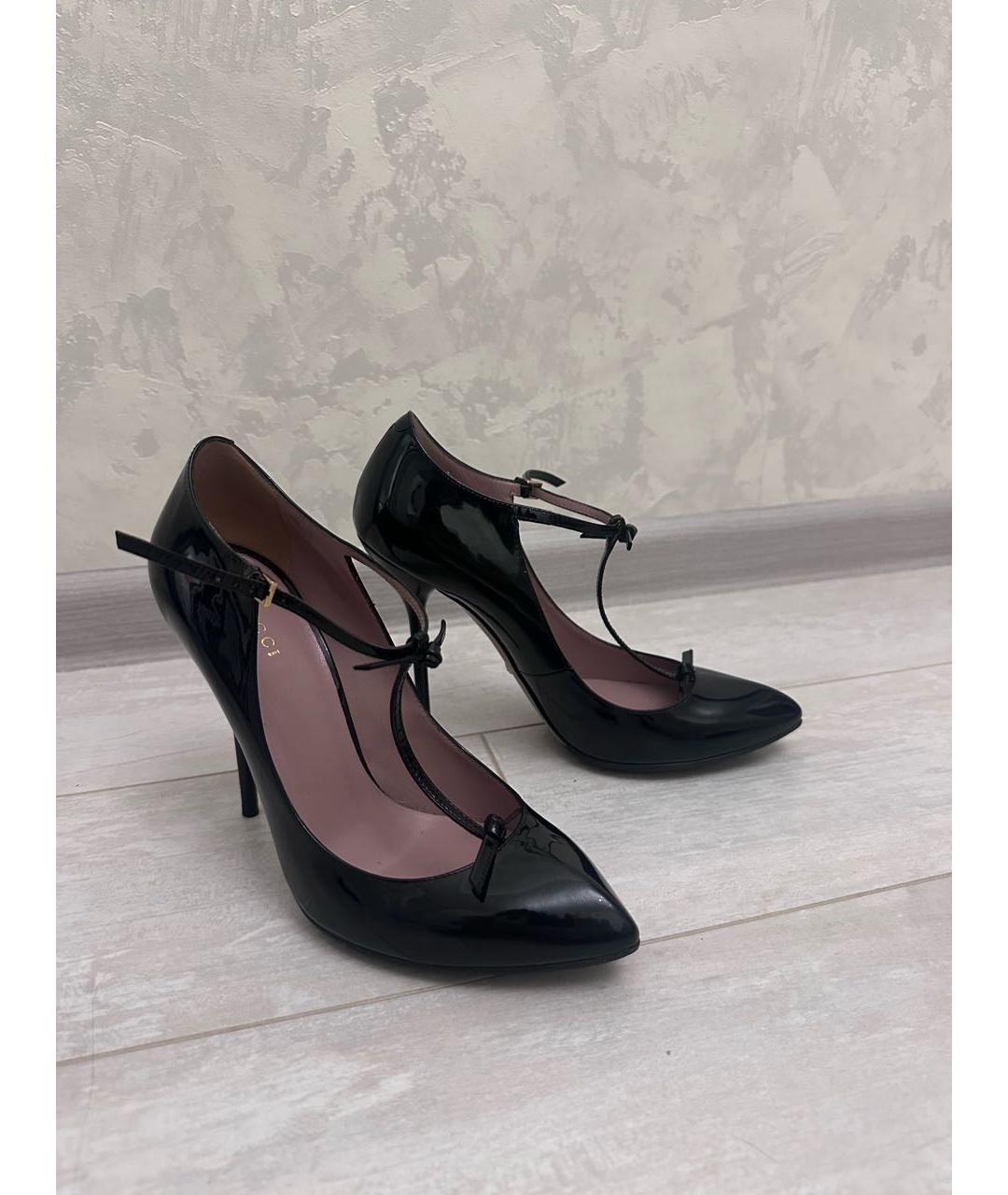 GUCCI Черные туфли из лакированной кожи, фото 6