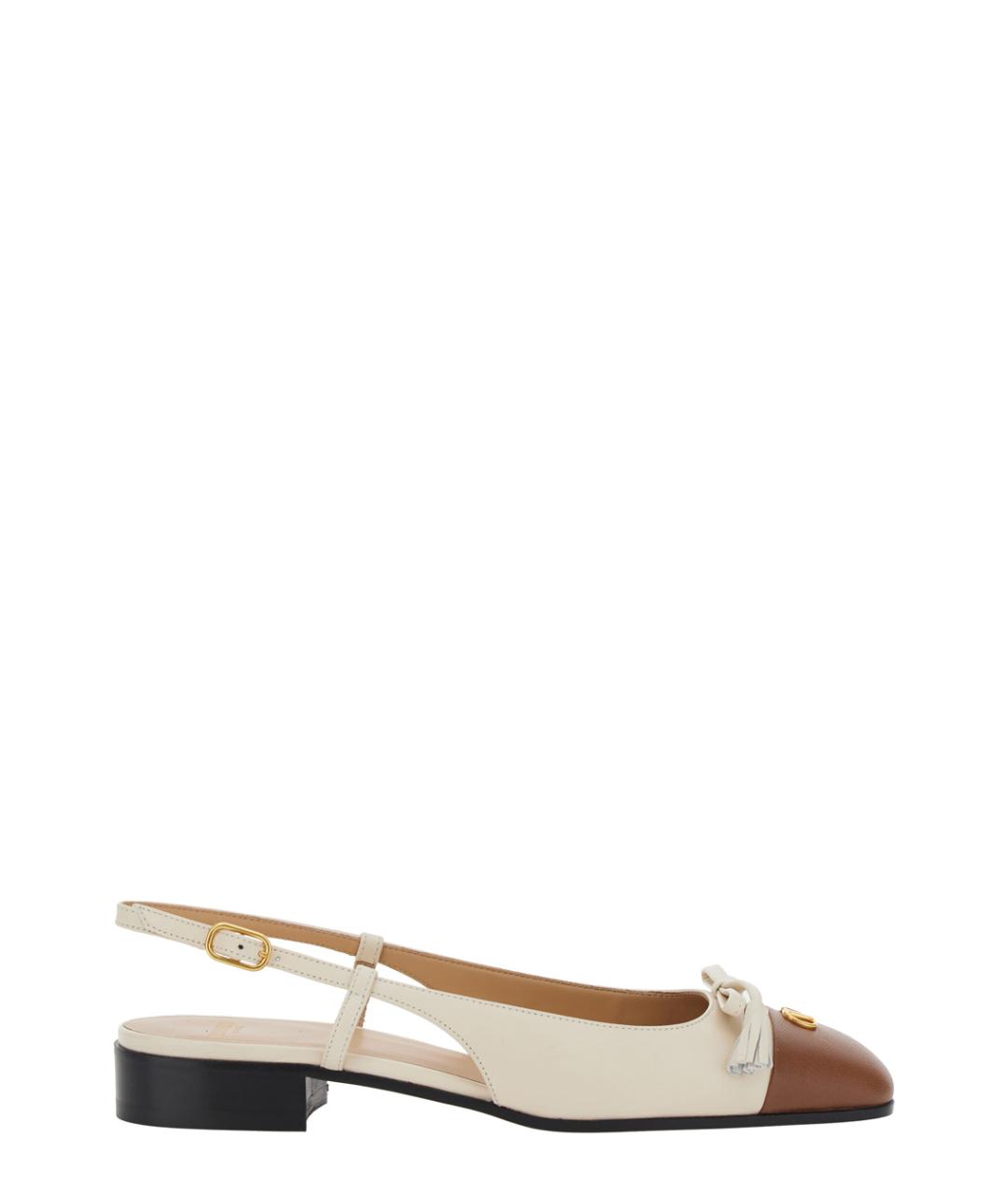 VALENTINO Белые кожаные балетки, фото 1