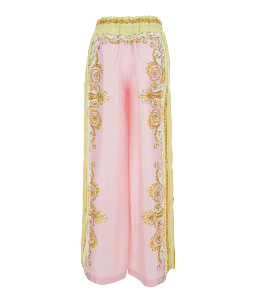 VERSACE Мульти шелковые прямые брюки, фото 2
