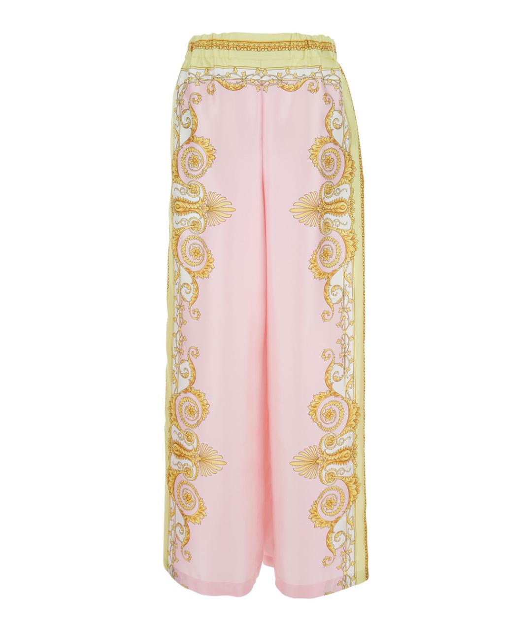 VERSACE Мульти шелковые прямые брюки, фото 1