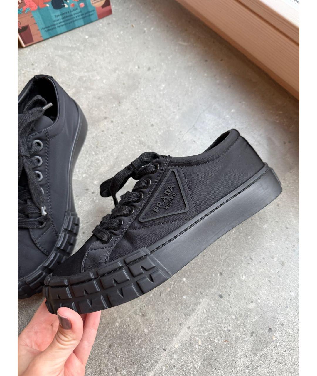 PRADA Черные неопреновые кеды, фото 5