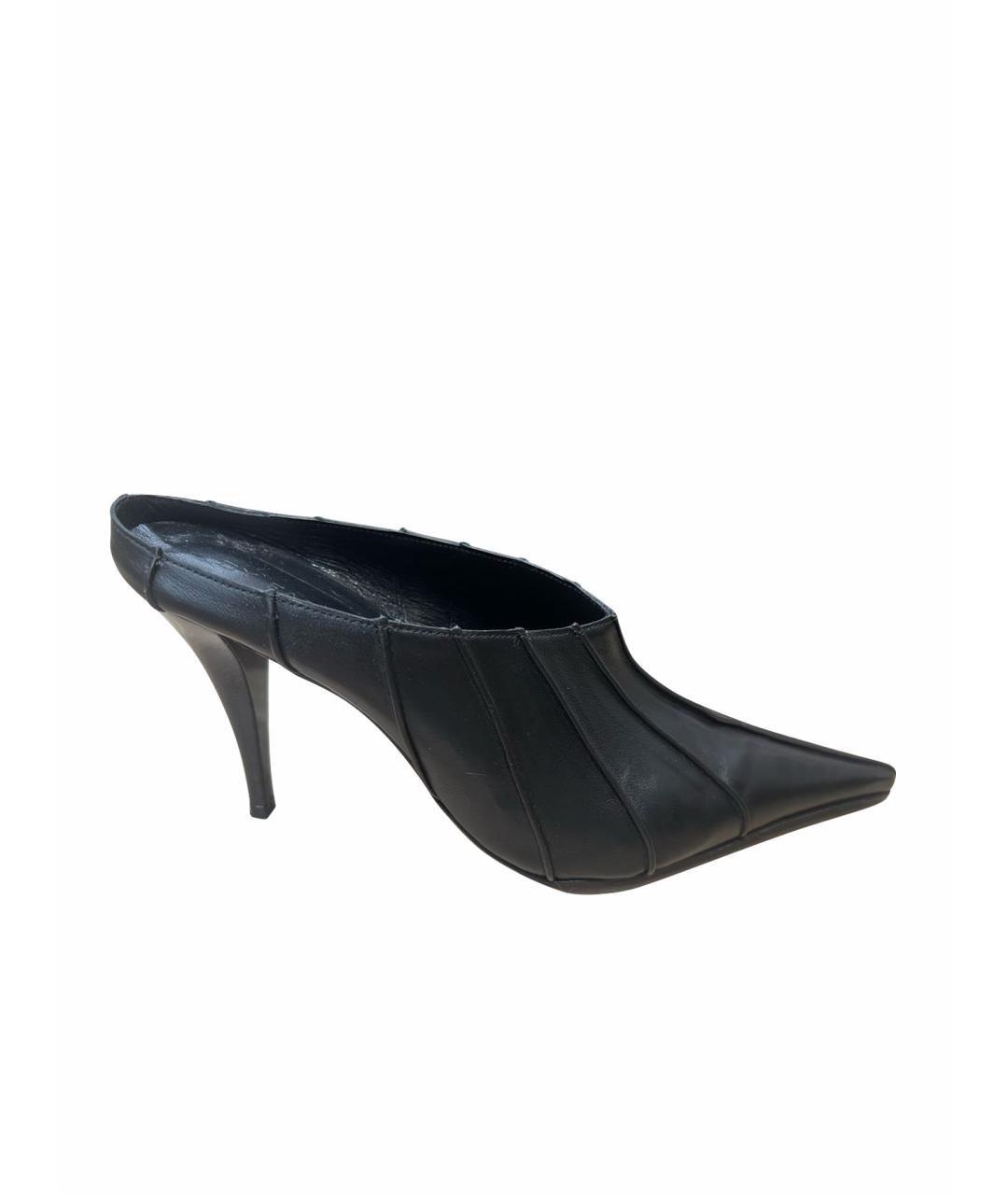 BY FAR Черные кожаные мюли, фото 1