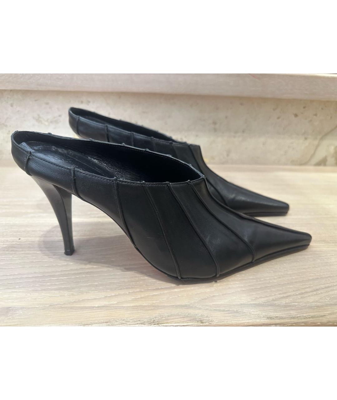 BY FAR Черные кожаные мюли, фото 5