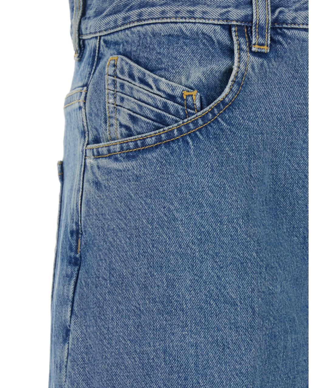 THE ATTICO Синие хлопковые прямые джинсы, фото 2