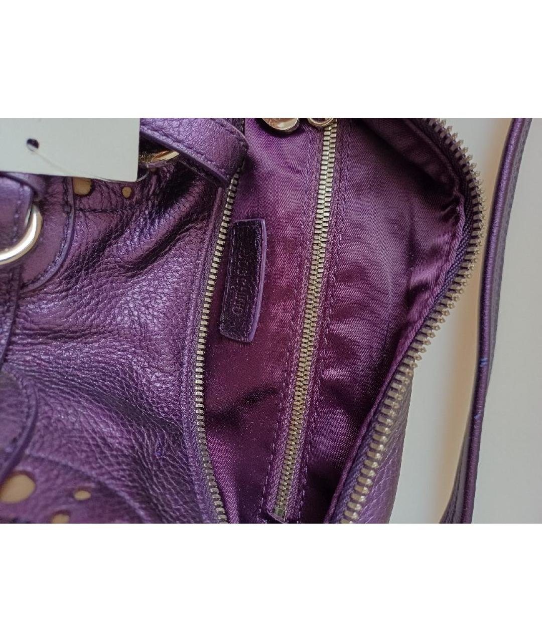MOSCHINO Фиолетовая кожаная сумка с короткими ручками, фото 8
