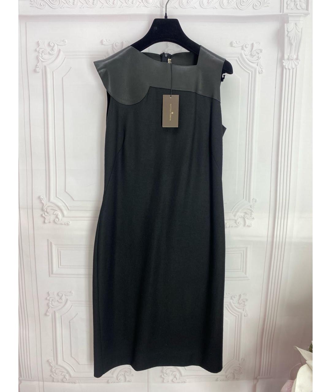 BOTTEGA VENETA Черное шерстяное повседневное платье, фото 8