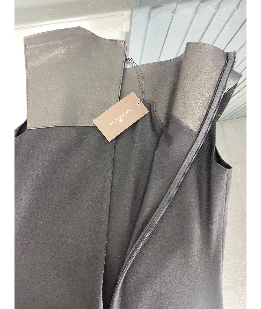 BOTTEGA VENETA Черное шерстяное повседневное платье, фото 3