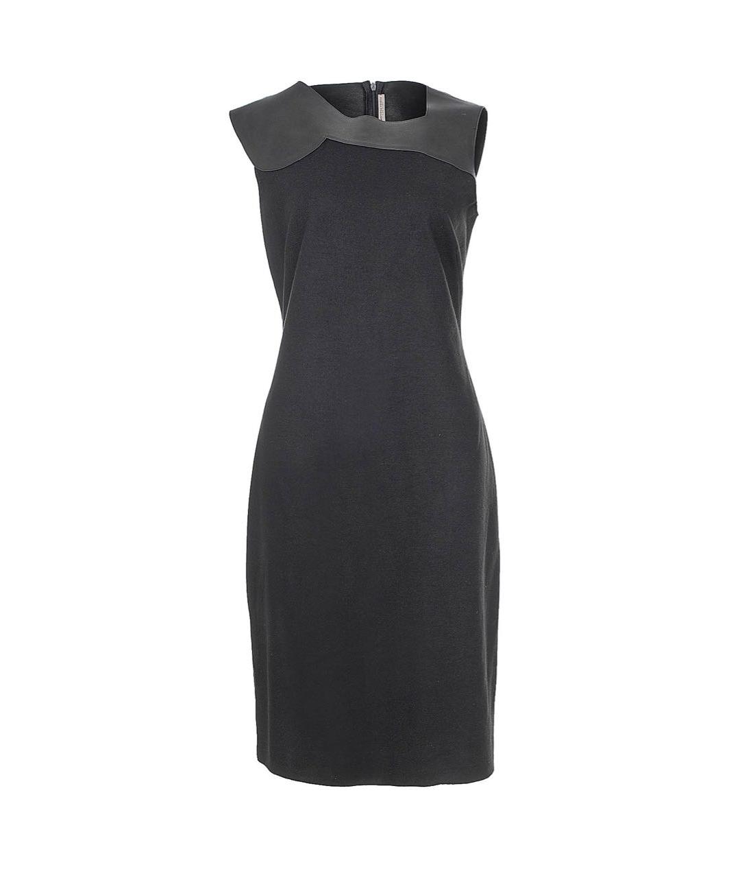 BOTTEGA VENETA Черное шерстяное повседневное платье, фото 9