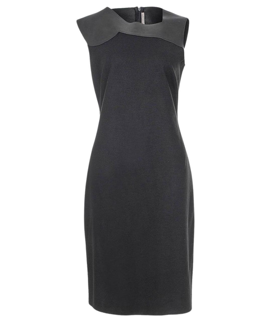 BOTTEGA VENETA Черное шерстяное повседневное платье, фото 1