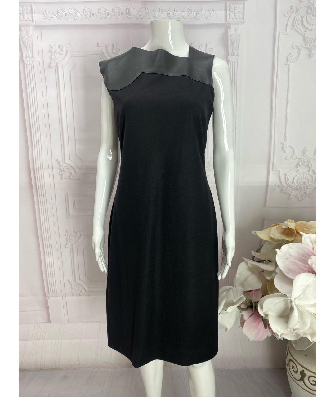 BOTTEGA VENETA Черное шерстяное повседневное платье, фото 5