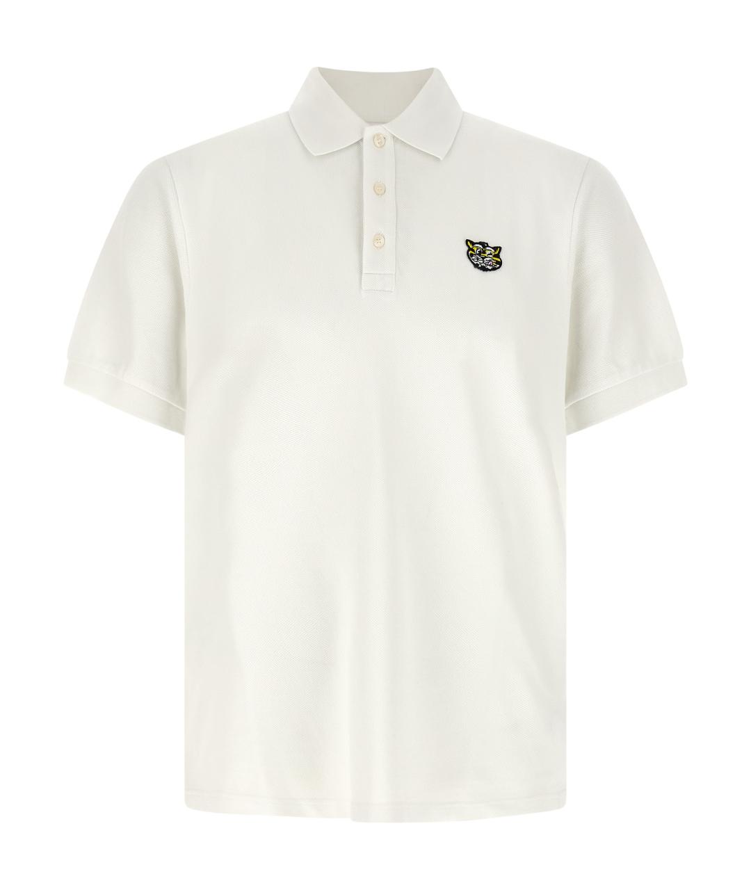 KENZO Белое хлопковое поло с коротким рукавом, фото 1