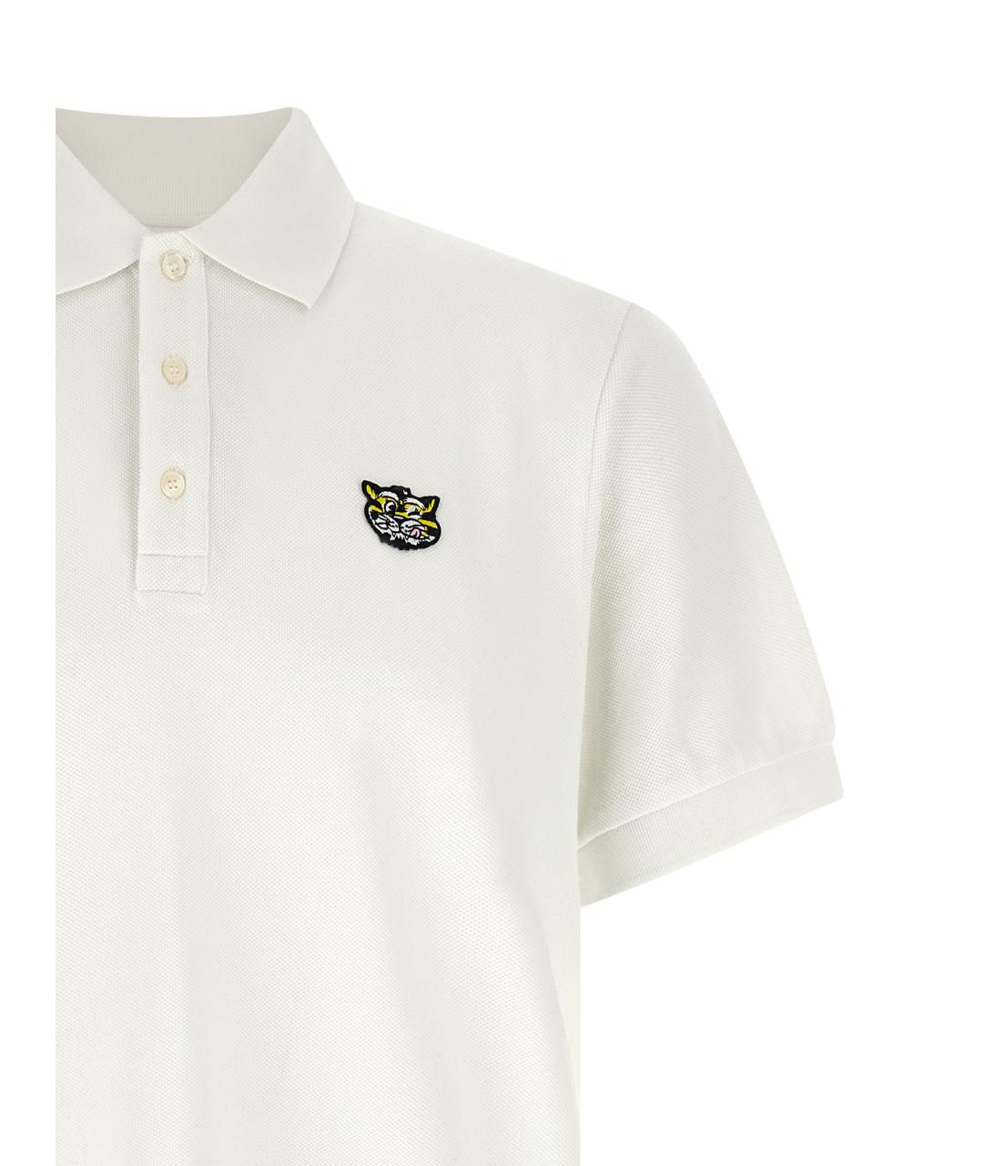 KENZO Белое хлопковое поло с коротким рукавом, фото 3