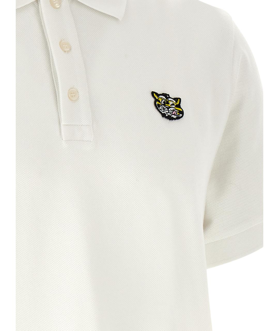 KENZO Белое хлопковое поло с коротким рукавом, фото 4