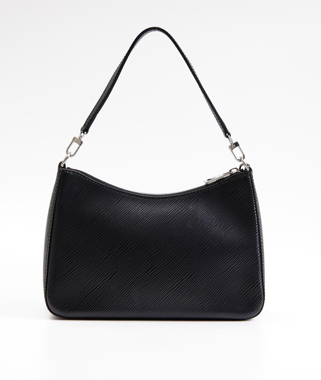 LOUIS VUITTON Черная кожаная сумка с короткими ручками, фото 3