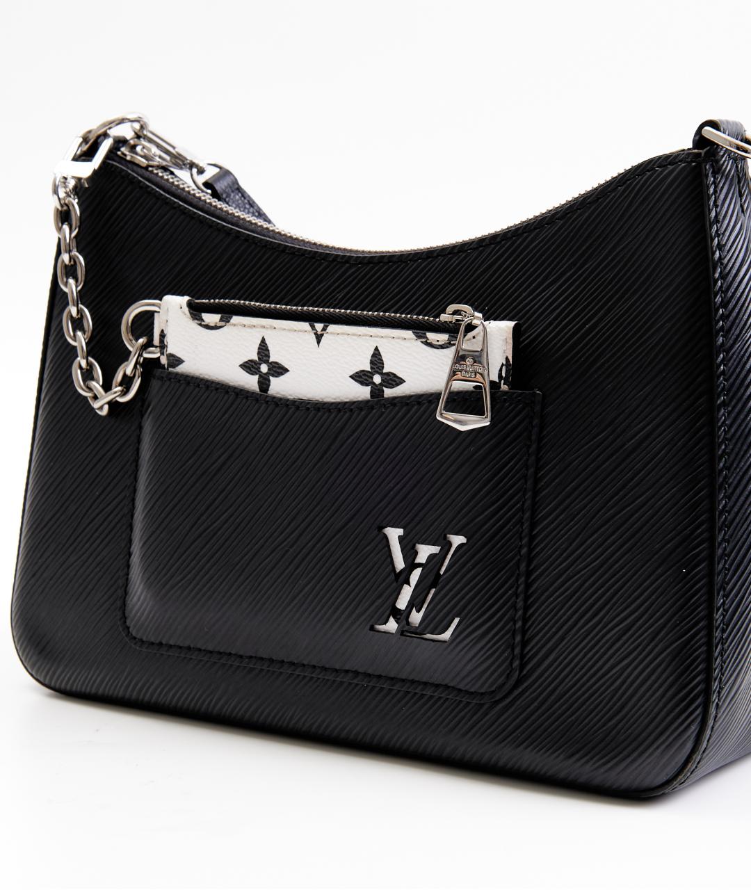 LOUIS VUITTON Черная кожаная сумка с короткими ручками, фото 5