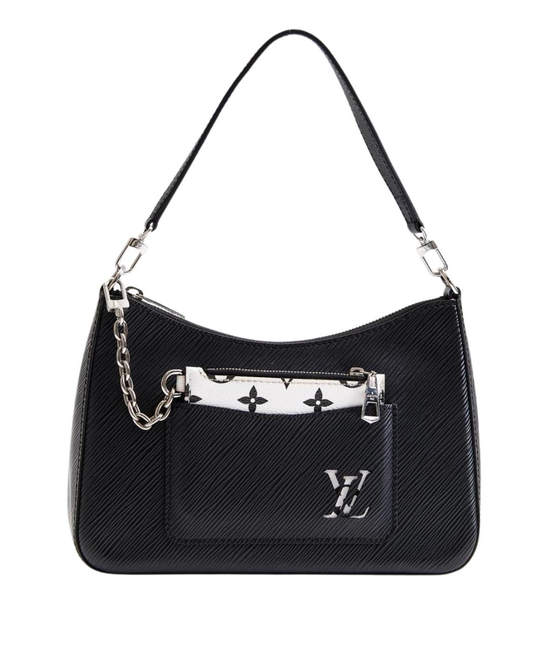 LOUIS VUITTON Черная кожаная сумка с короткими ручками, фото 1