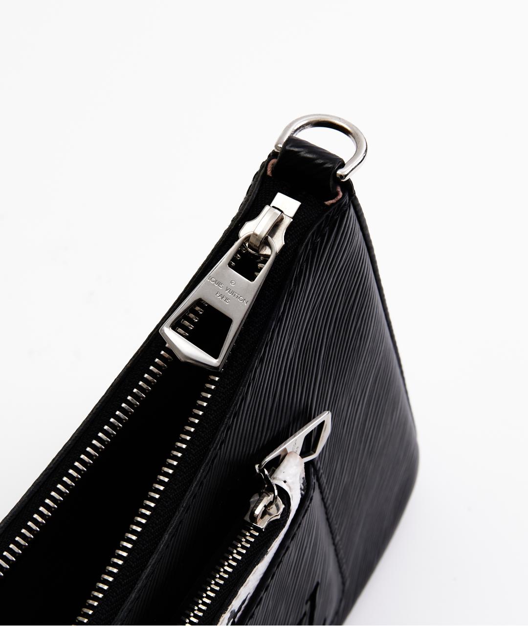 LOUIS VUITTON Черная кожаная сумка с короткими ручками, фото 7