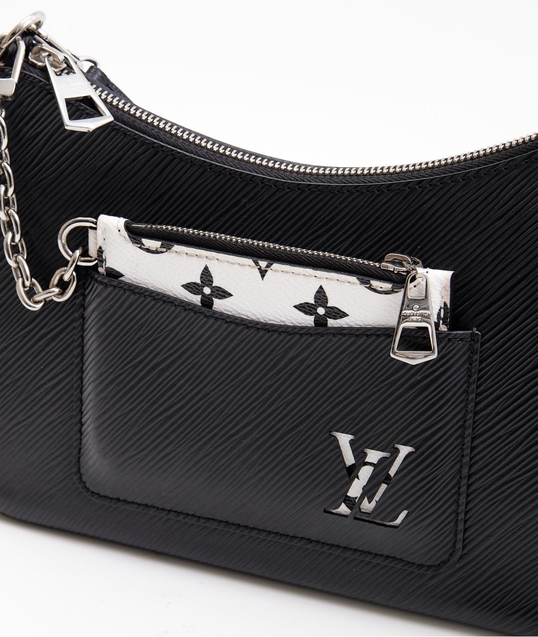 LOUIS VUITTON Черная кожаная сумка с короткими ручками, фото 4