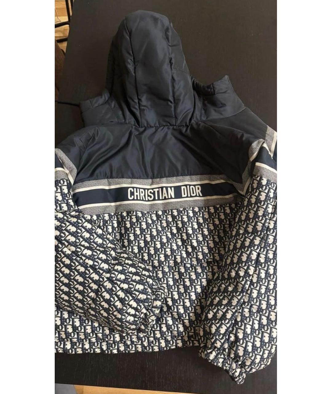 CHRISTIAN DIOR Темно-синий полиэстеровый пуховик, фото 3
