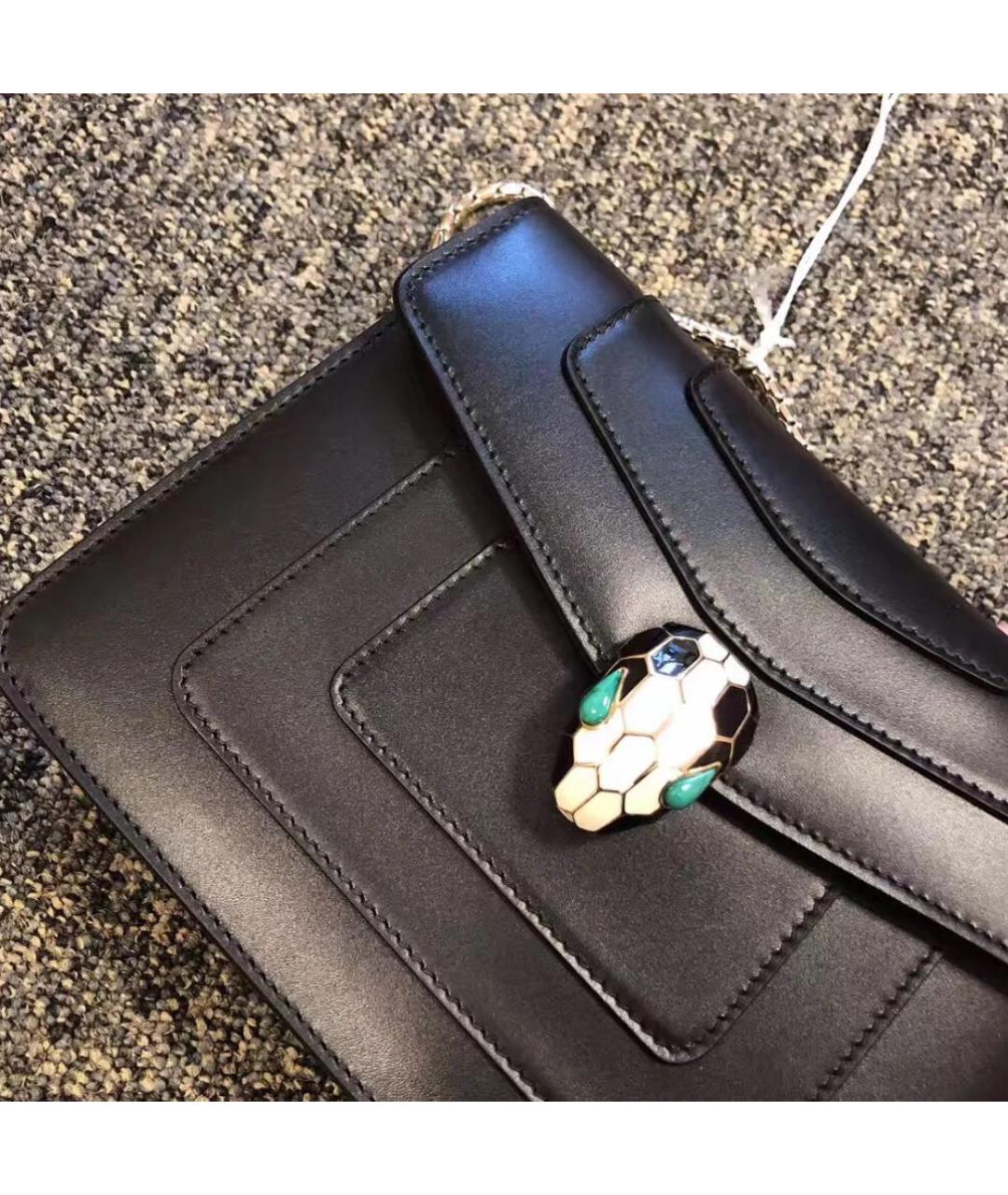 BVLGARI Черная кожаная сумка через плечо, фото 4