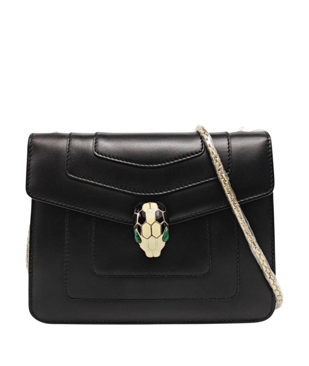 BVLGARI Черная кожаная сумка через плечо, фото 1