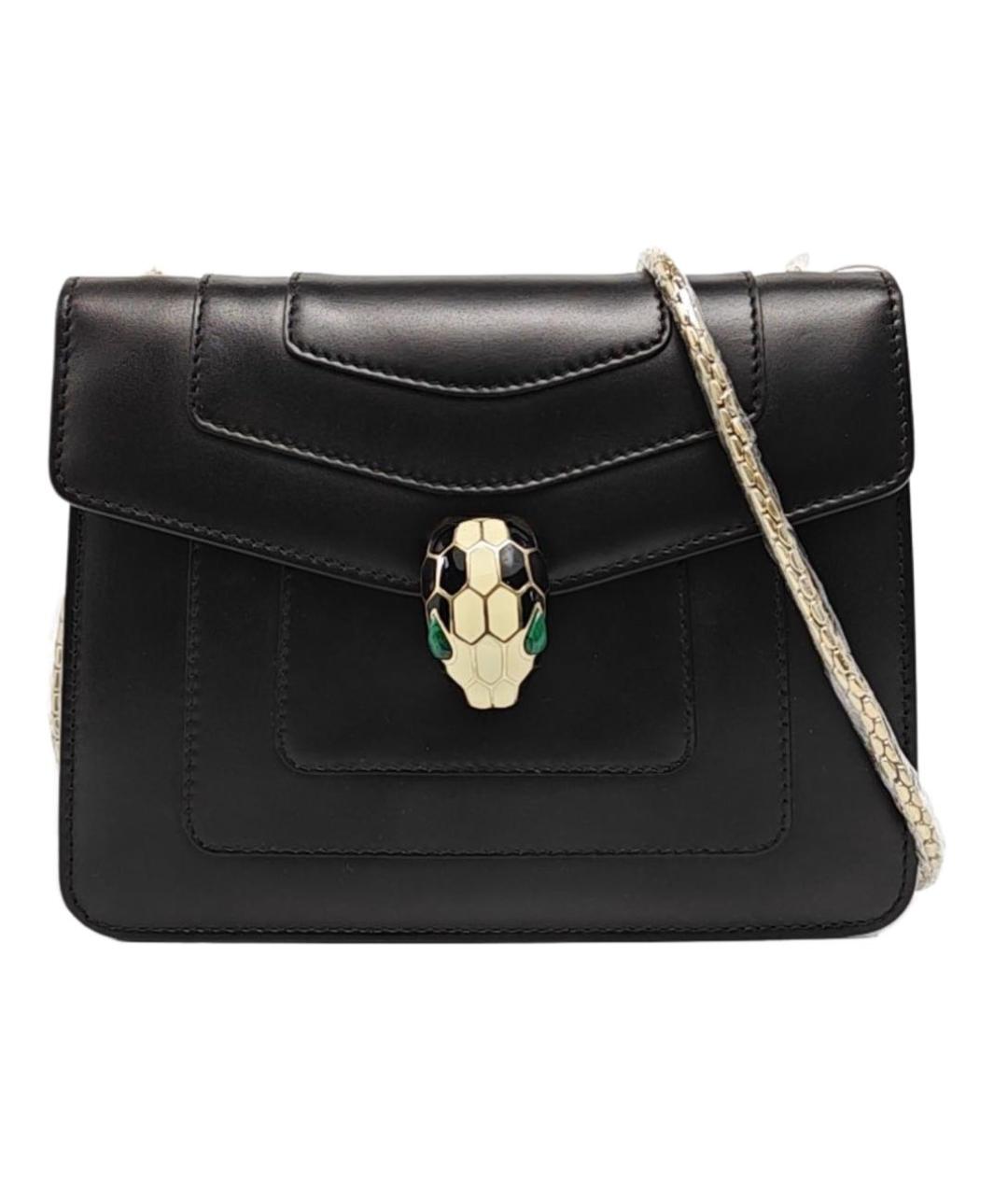 BVLGARI Черная кожаная сумка через плечо, фото 5